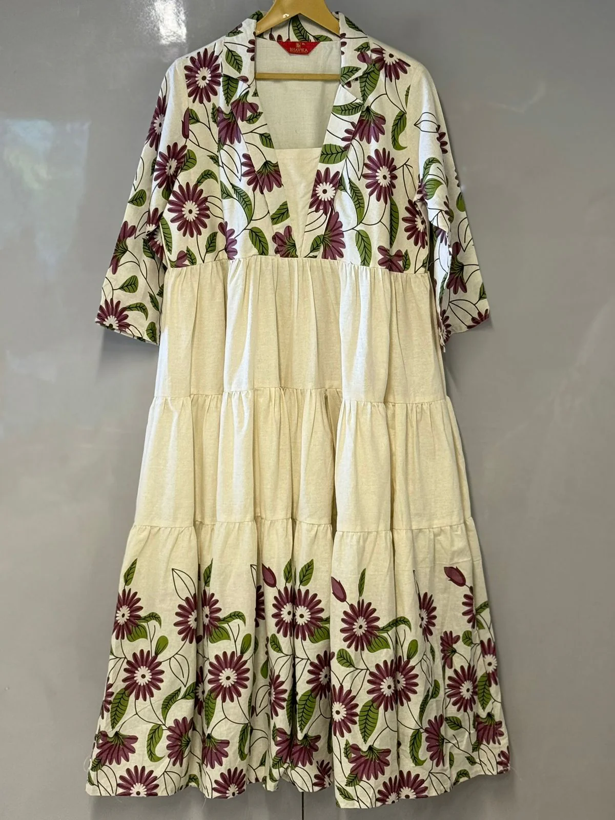 Cream Cotton Frocks - Image 3